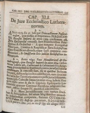 Cap. XLI. De Jure Ecclesiastico Lutheranorum.