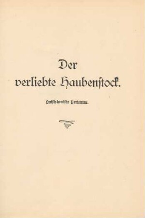 Der verliebte Haubenstock