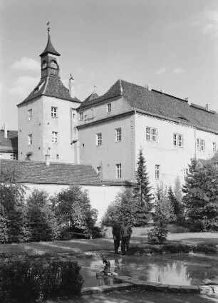 Schloß Finsterwalde : Finsterwalde. Schloß (1531/1597). Hinterschloß (wohl Martin Piger; ehemaliger Rat des Kreises). Blick über den Parkteich nach Südost