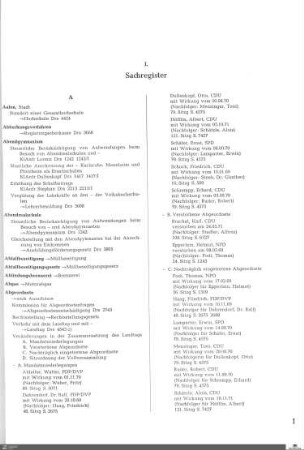 Sachregister 1968-1972