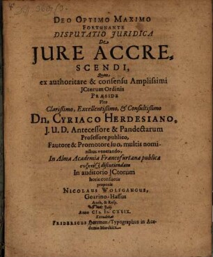 Disp. ... de iure accrescendi