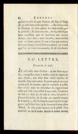 XXe Lettre. Dimanche à midi.