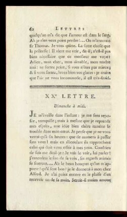 XXe Lettre. Dimanche à midi.
