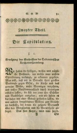 Zweyter Theil. Die Capitulation
