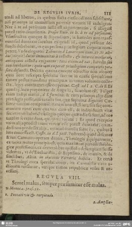 Regula VIII. Semel malus, semper praesumitur esse malus