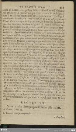 Regula VIII. Semel malus, semper praesumitur esse malus