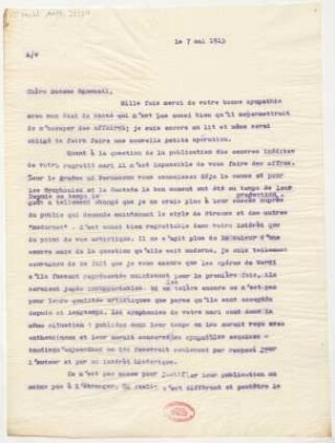 Brief an Constanza Sgambati : 07.05.1915