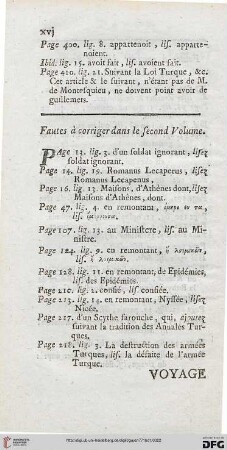 Fautes à corriger dans le second volume
