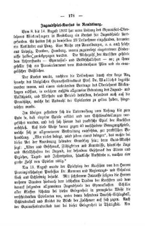 Jugendspiel-Kursus in Rendsburg : Sprechsaal
