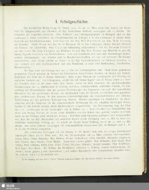 I. Schulgeschichte
