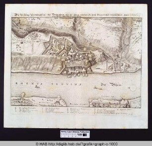 Die Festung Ehrenbreitstein oder Hermanstein, und wie selbige von den Keyseris. Ploquirt und eingenohmen Anno 1636