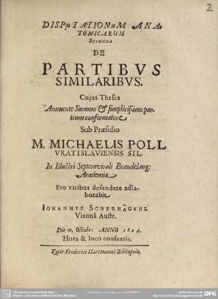 Disputationum anatomicarum II: De partibus similaribus