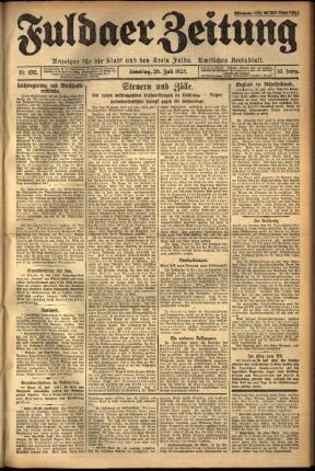 Erste Ausgabe vom Sonntag, den 26. Juli 1925.