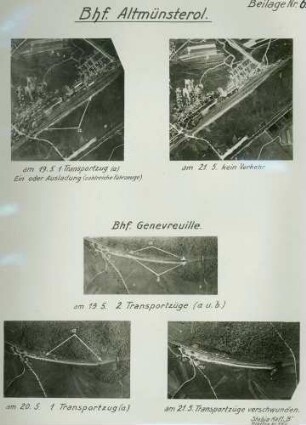 Fotos von den Bewegungen auf den Bahnhöfen Altmünsterol (Montreux-Vieux) und Genevreuille (Luftbilder)